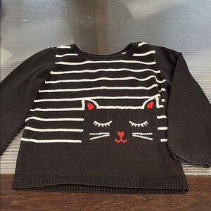 The Children's Place Black and White Cat Sweater